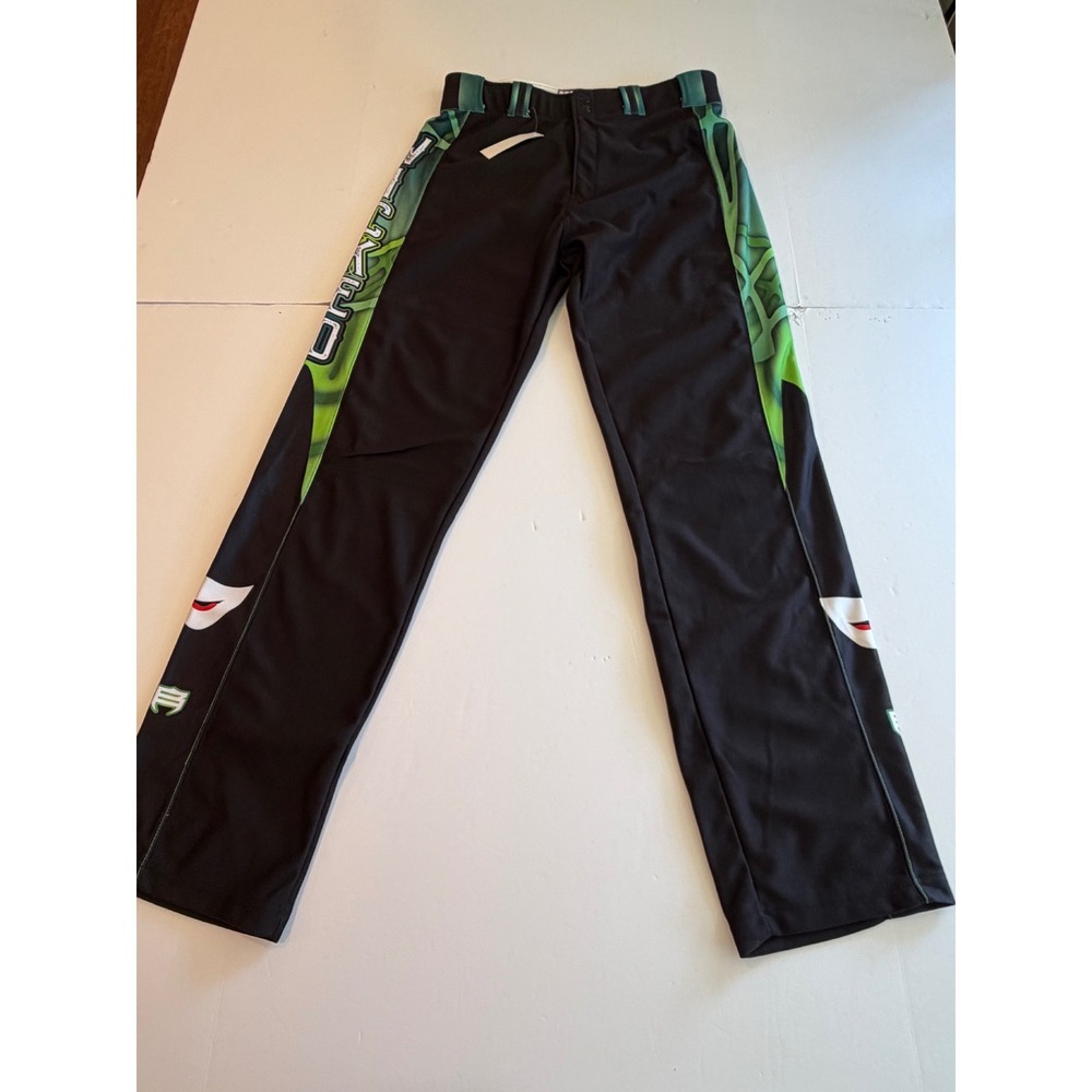 Berserh Athletics Softball Pants Black Neon Green Sublimated Graphic 33x34